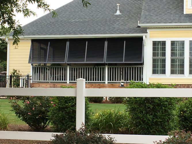 Bahama Shutters Provide Privacy for Porches in Simpsonville SC 