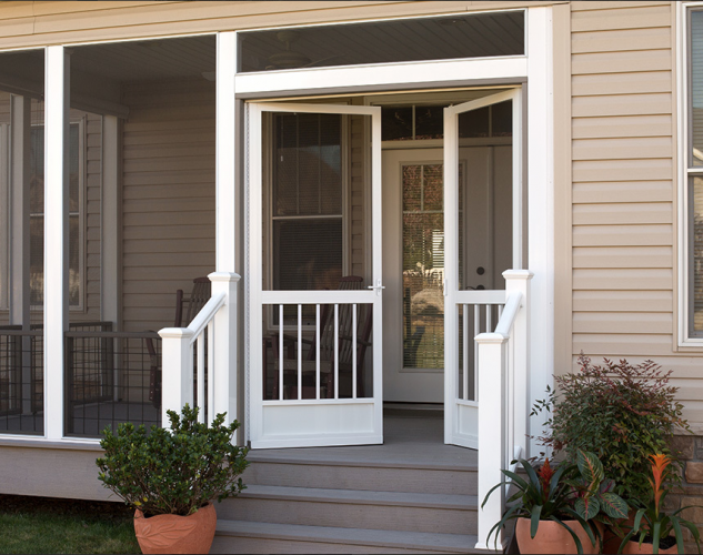 French Double Screen Door on Screen Room