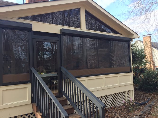 Fenetex Clear Vinyl Motorized Clear Vinyl Panels for porch protection