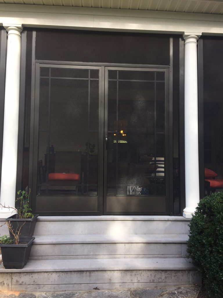 PCA French Screen Door on Porch with Columns in Greer