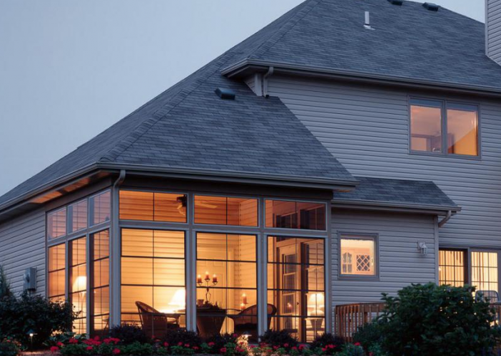 Eze-Breeze porch enclosure with transom windows