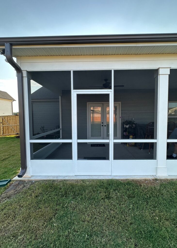 Kick Plate Coil & 3 inch Chair Rail Super Screen Mesh Looking In Canoe Creek Model 3 inch Chairrail by Palmetto Outdoor Spaces