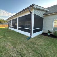 Patio Aluminum Screen Framing Kickplate Coil & Chairrail installed by Palmetto Outdoor Spaces